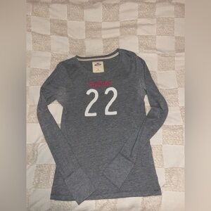 Hollister Gray Crewneck with Pink Embroidery